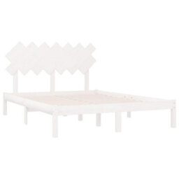 Berkfield Bed Frame White 140X190 Cm Solid Wood - thumbnail 4