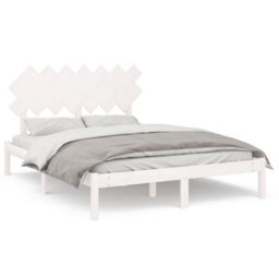 Berkfield Bed Frame White 140X190 Cm Solid Wood - thumbnail 2