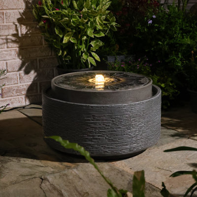 Sunlinua Elegant Indoor Water Fountain With Led Lights And Natural Stones - image 1