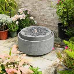 Sunlinua Elegant Indoor Water Fountain With Led Lights And Natural Stones - thumbnail 6