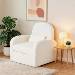 Darphe Modern Beige Chenille Swivel Recliner Chair With Storage - thumbnail 1