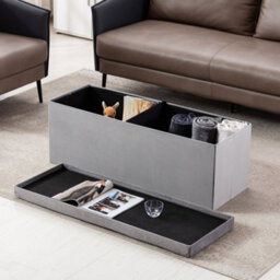 Hnnhome 110X40X40Cm Velvet Pouffe Folding Storage Ottoman Footstool Box Toy Chest With Lid, Foldable Foot Stool Seat(Grey) - thumbnail 5