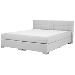 Beliani Divan Bed Fabric Admiral 180 X 200 Cm (Eu Super King) Light Grey - thumbnail 1