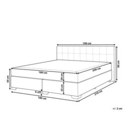 Beliani Divan Bed Fabric Admiral 180 X 200 Cm (Eu Super King) Light Grey - thumbnail 3