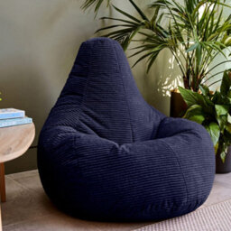 icon Gaming Bean Bag Recliner Jumbo Cord Navy - thumbnail 3