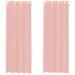 Berkfield Voile Curtains With Grommets 2 Pcs Pink 140X300 Cm - thumbnail 2