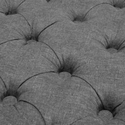 Living And Home Grey Round Linen Upholstered Deep Buttoned Ottoman Foot Stool With Studed Edge Dia 750 X H 350 mm - thumbnail 6