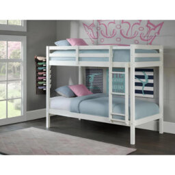 Interior Emporium Lily Wooden Bunk Bed Without Mattress - Solid Pine Space-Saving Frame - Kids Bedroom Furniture - White - thumbnail 4