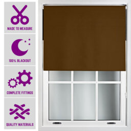Furnished Made To Measure Blackout Roller Blinds - Brown Roller Blind For Windows And Doors (W)240Cm (L)165Cm - thumbnail 1