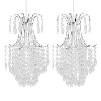 First Choice Lighting Set Of 2 Chandelier Style Easy Fit Ceiling Light Shades - image 1
