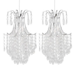 First Choice Lighting Set Of 2 Chandelier Style Easy Fit Ceiling Light Shades - thumbnail 1