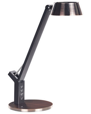 Wyld And Coco Copper Desk Lamp With Adjustable Arm, Touch Dimmer And Usb Charging Port (W17 X D17 X H40Cm) - image 1