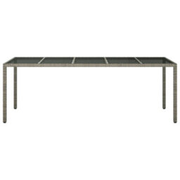 Walplus Garden Table Grey 250X100X75 Cm Tempered Glass And Poly Rattan - thumbnail 3