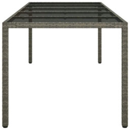 Walplus Garden Table Grey 250X100X75 Cm Tempered Glass And Poly Rattan - thumbnail 4
