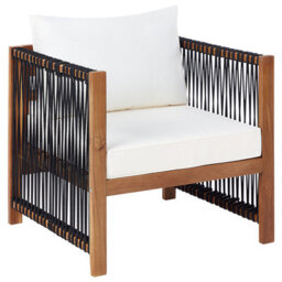 Wyld And Coco Acacia 4-Seater Garden Sofa Set With Black Rope Accents, 2 Armchairs And Coffee Table - thumbnail 9