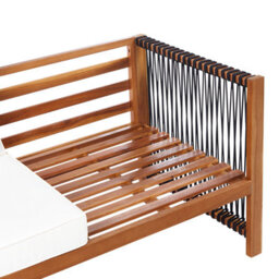 Wyld And Coco Acacia 4-Seater Garden Sofa Set With Black Rope Accents, 2 Armchairs And Coffee Table - thumbnail 8