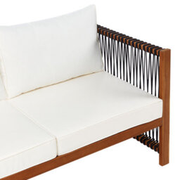 Wyld And Coco Acacia 4-Seater Garden Sofa Set With Black Rope Accents, 2 Armchairs And Coffee Table - thumbnail 7