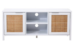 Orsina Functional White Wood Media Unit, Multi Pupose Sideboard Media Unit, Optimal Dimensions Tv Cabinets - thumbnail 5