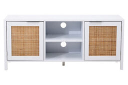 Orsina Functional White Wood Media Unit, Multi Pupose Sideboard Media Unit, Optimal Dimensions Tv Cabinets - thumbnail 6
