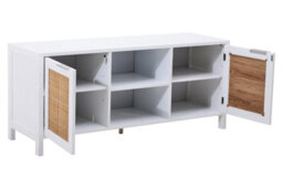 Orsina Functional White Wood Media Unit, Multi Pupose Sideboard Media Unit, Optimal Dimensions Tv Cabinets - thumbnail 2