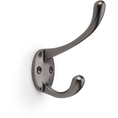 Loops Solid Brass Victorian Hat & Coat Hook - Wall Mounted Holder - Dark Bronze - image 1