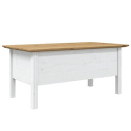 Berkfield Coffee Table Bodo White And Brown 100X55X45 Cm Solid Wood Pine - thumbnail 6