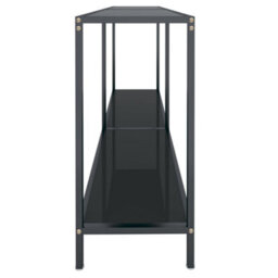 Berkfield Stylish Console Table Black 140X35X75.5 Cm Tempered Glass - thumbnail 4