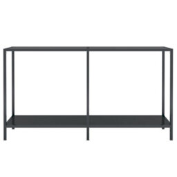 Berkfield Stylish Console Table Black 140X35X75.5 Cm Tempered Glass - thumbnail 3