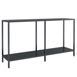 Berkfield Stylish Console Table Black 140X35X75.5 Cm Tempered Glass - thumbnail 1