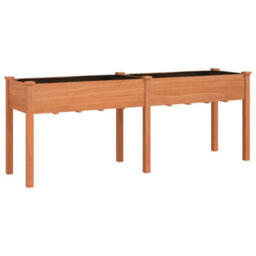 Berkfield Planter With Liner Brown 203X53X76 Cm Solid Wood Fir - thumbnail 2