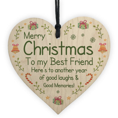 Red Ocean Friendship Keepsake Christmas Gifts For Best Friend Wood Heart Gift For Friend Tree Decoration Gifts - image 1