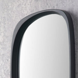 Pacific Lifestyle Teardrop Wall Mirror Black Wood Veneer 90Cm Mid Century Modern - thumbnail 3