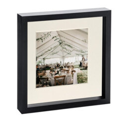 "Nicola Spring 10 X 10"" Photo Frame - Black/ivory Mount - 3D Photo Frame Picture Frame Box Portrait Display Case (6 X 6"" Mount)" - thumbnail 1