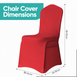 Neel Blue 10Pcs Spandex Polyester Stretch Chair Cover, Washable & Removable Slipcovers - Red - thumbnail 2