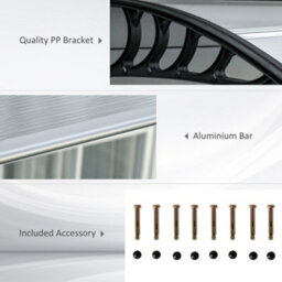 Outsunny Door Canopy Outdoor Awning Rain Shelter For Window Porch 303X96 Clear - thumbnail 5