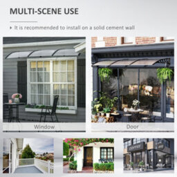 Outsunny Door Canopy Outdoor Awning Rain Shelter For Window Porch 303X96 Clear - thumbnail 6