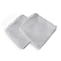Deconovo 2 Set Poms Crushed Velvet Cushion Covers 50Cm X 50Cm Pillowcases For Sofa With Invisible Zipper 20X20 Inches Baby Grey - thumbnail 2