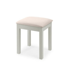 Julian Bowen Maine Dove Grey Dressing Stool With Ivory Padded Seat, Wood, Height: 48 X Width: 41 X Depth: 35Cm - thumbnail 2