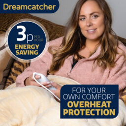 Dreamcatcher Electric Throw Heated Double Over Blanket Soft Fleece 9 Heat & 12 Timer Settings - Cream - thumbnail 4