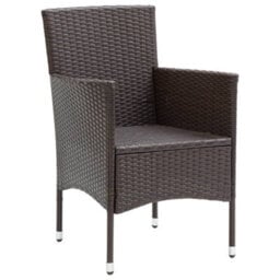 Garden Dining Chairs 4 Pcs Poly Rattan Brown - thumbnail 4