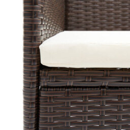 Garden Dining Chairs 4 Pcs Poly Rattan Brown - thumbnail 6