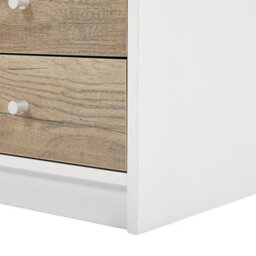 Beliani Home Office Computer Desk 140 X 60 Cm - Light Wood Top With White Frame And 5 Drawers - thumbnail 8