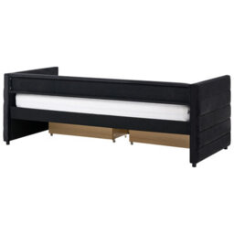 Wyld And Coco Black Velvet Daybed 90 X 200Cm Eu Single With Frame Drawers - thumbnail 7
