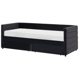 Wyld And Coco Black Velvet Daybed 90 X 200Cm Eu Single With Frame Drawers - thumbnail 6