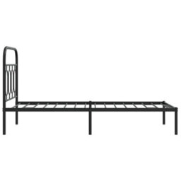 Berkfield Metal Bed Frame Without Mattress With Headboard Black 90X190Cm - thumbnail 5