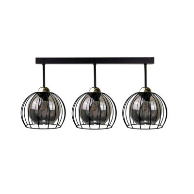 Luminosa Lighting Luminosa Solo Semi Flush Light Black, 30Cm, 3X E27