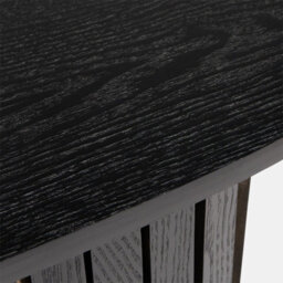 Ohs Madison Console Table Ribbed Engineered Wood Entryway Display Desk, Black - thumbnail 5