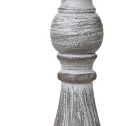 Wyld Haus Blesle Whitewashed Turned Wood Pedestal Table Lamp With Cream Linen Shade - thumbnail 4