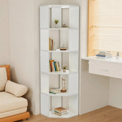 606Modern Bookshelf, Geometric Bookcase S Shaped Book Shelves - image 1