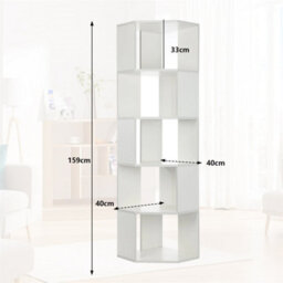 606Modern Bookshelf, Geometric Bookcase S Shaped Book Shelves - thumbnail 5
